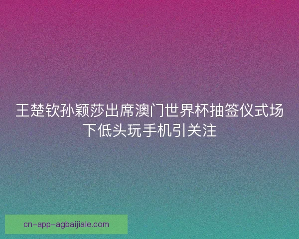 王楚钦孙颖莎出席澳门世界杯抽签仪式场下低头玩手机引关注