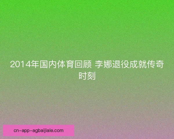 2014年国内体育回顾 李娜退役成就传奇时刻