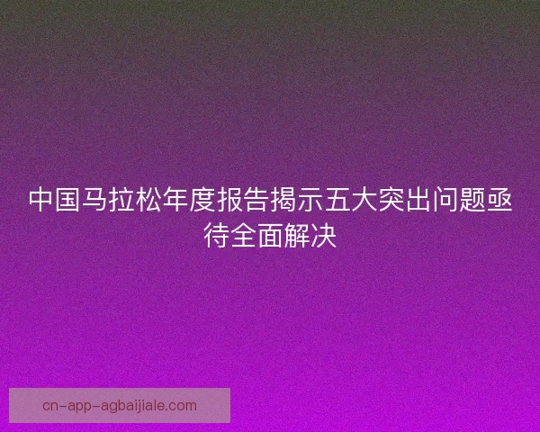 中国马拉松年度报告揭示五大突出问题亟待全面解决 中国马拉松年度报告揭示五大突出问题亟待全面解决